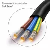 QOLTEC 54598 Schuko CEE 7/7 to Stripped & Soldered Power Cable 3m H05VV-F 3x1.0mm² Black