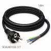 QOLTEC 54598 Schuko CEE 7/7 to Stripped & Soldered Power Cable 3m H05VV-F 3x1.0mm² Black