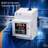 Qoltec Single-Phase 6-in-1 DIN Rail Energy Meter with 100A CT, 230V, LCD, Pulse Output