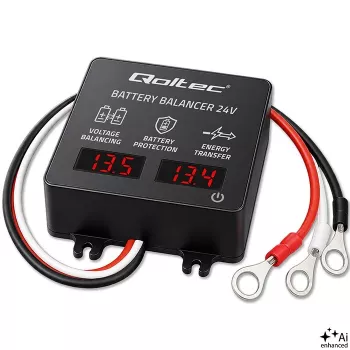 Qoltec 24V Battery Balancer for 2 x 12V Batteries | 5A | AGM GEL LiFePO4 | LED