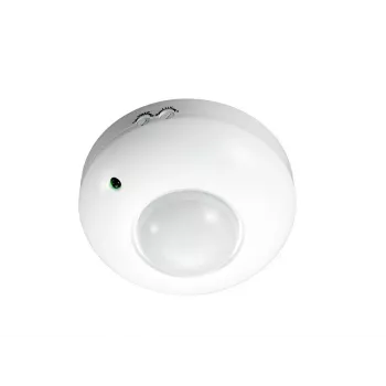 MACLEAN MCE19 Ceiling-Mount PIR Motion Sensor – 360° Detection, 1200W Incandescent / 300W LED Load, Adjustable Time & Lux, White