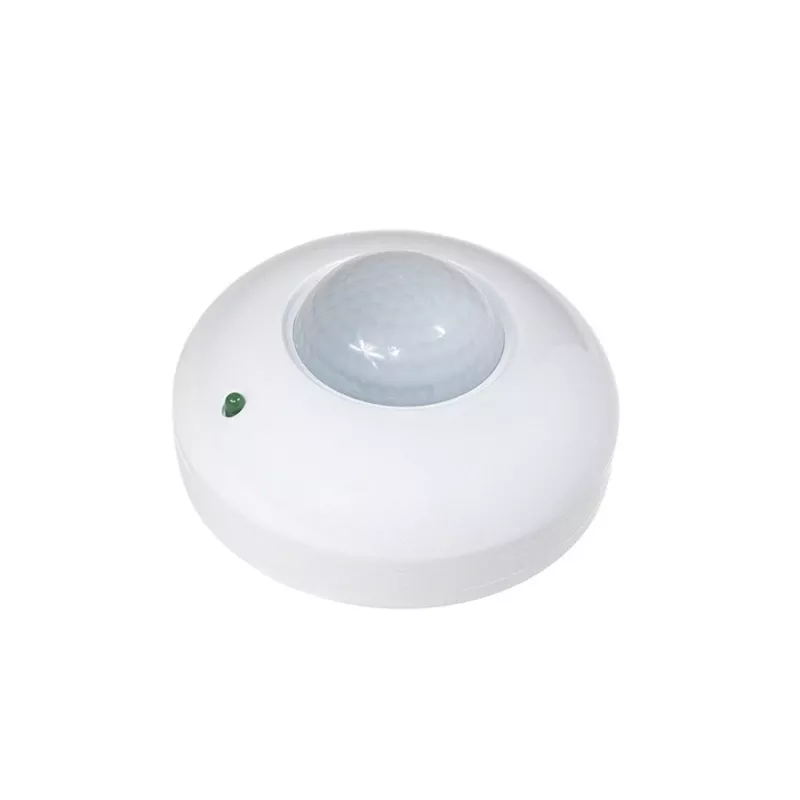 MACLEAN MCE19 Ceiling-Mount PIR Motion Sensor – 360° Detection, 1200W Incandescent / 300W LED Load, Adjustable Time & Lux, White