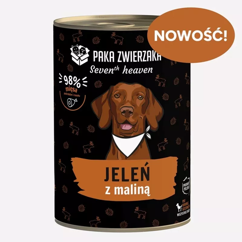 Paka Zwierzaka Seventh Heaven Deer with Raspberry 400g Wet Dog Food