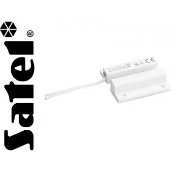 SATEL K-1 Surface-Mounted Magnetic Contact Sensor, White, NC, 20 mm Gap, 1 m Cable