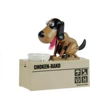 LEAN TOYS Dog Piggy Bank Robotic Coin Munching Toy Money Box Brown - Black