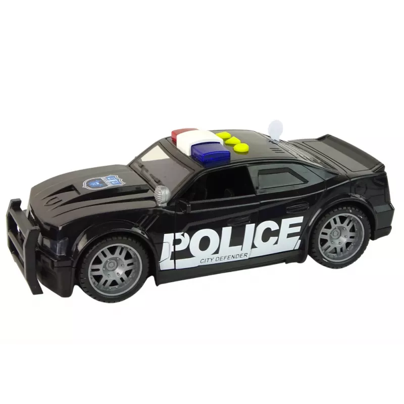 LEAN TOYS Police Car 1:14 RC Vehicle with Lights and Sounds Black