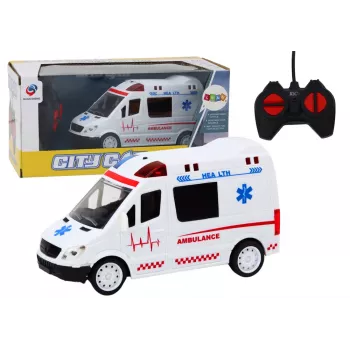 LEAN TOYS 1:16 RC Ambulance with Lights and Sounds - White