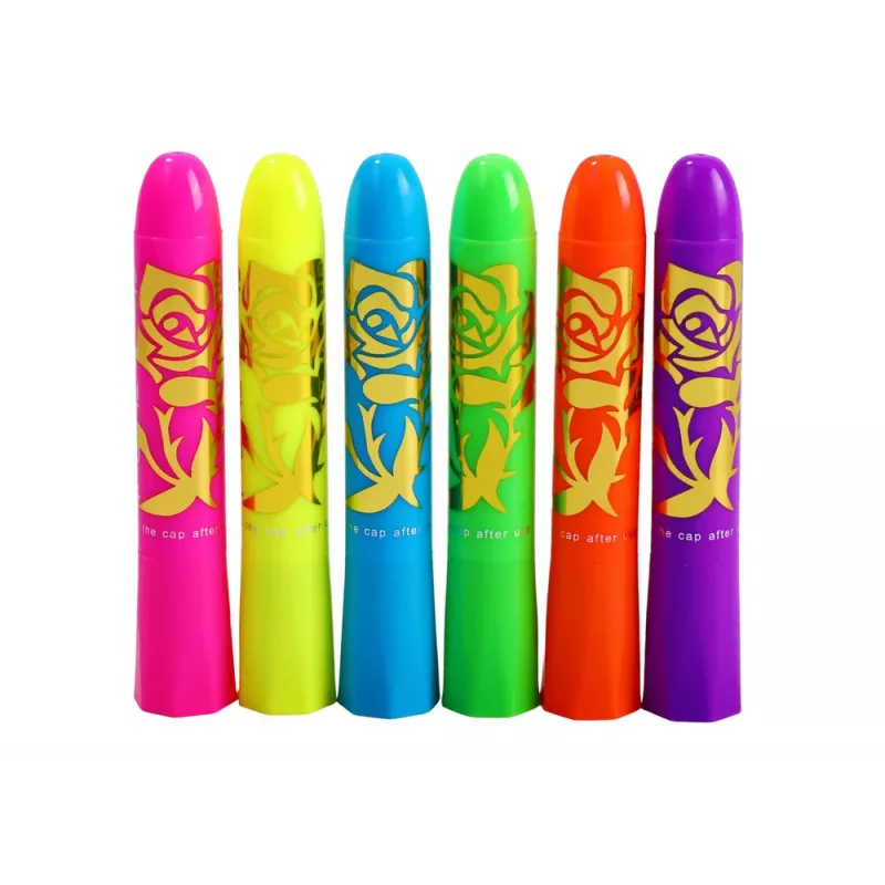 LEAN TOYS Face Painting Set Neon Fluorescent Pencils 6pcs