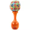 LEAN TOYS Set of Rattles with Soft Ball Patterns Orange Green 2 pcs