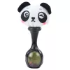 LEAN TOYS Set of Rattles with Soft Balls, Monkey Panda Patterns, 2 pcs