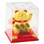LEAN Chinese Lucky Cat In Display Case Solar Figurine Ornament Beige