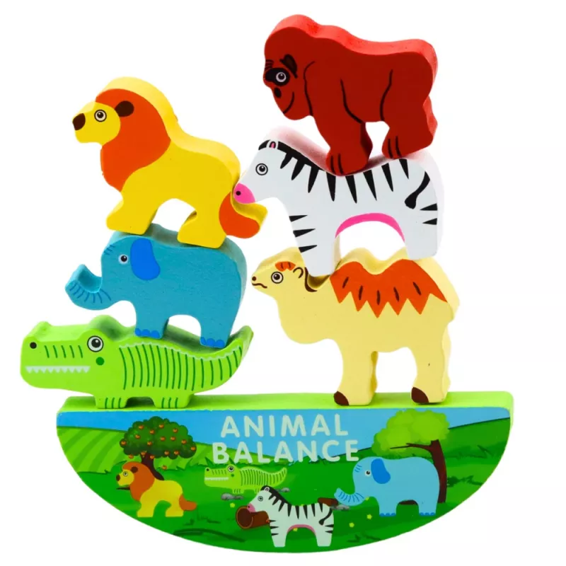LEAN TOYS Balanced Animals Wooden Skill Game 13El