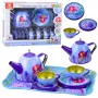 LEAN TOYS Children's Metal Tea Set with Cups, Kettle, and Tray Mermaid