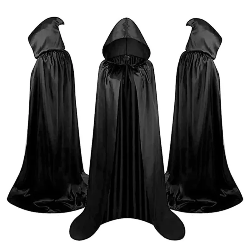 LEAN TOYS Cape with Hood Carnival Halloween Black 150cm