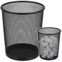 LEAN Office Waste Bin Metal Mesh Round Black 10 L