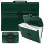 LEAN Folder Organizer for Documents, 13 Compartments, Green, A4, Holder