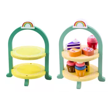 LEAN TOYS Sweets Set Cakes Cupcakes Wooden Stand