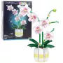 LEAN TOYS Orchid Construction Blocks Orchid in a Pot Pink and White 616 pcs
