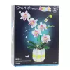 LEAN TOYS Orchid Construction Blocks Orchid in a Pot Pink and White 616 pcs