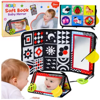 LEAN TOYS Contrast Sensory Educational Mat with Mirror for Babies