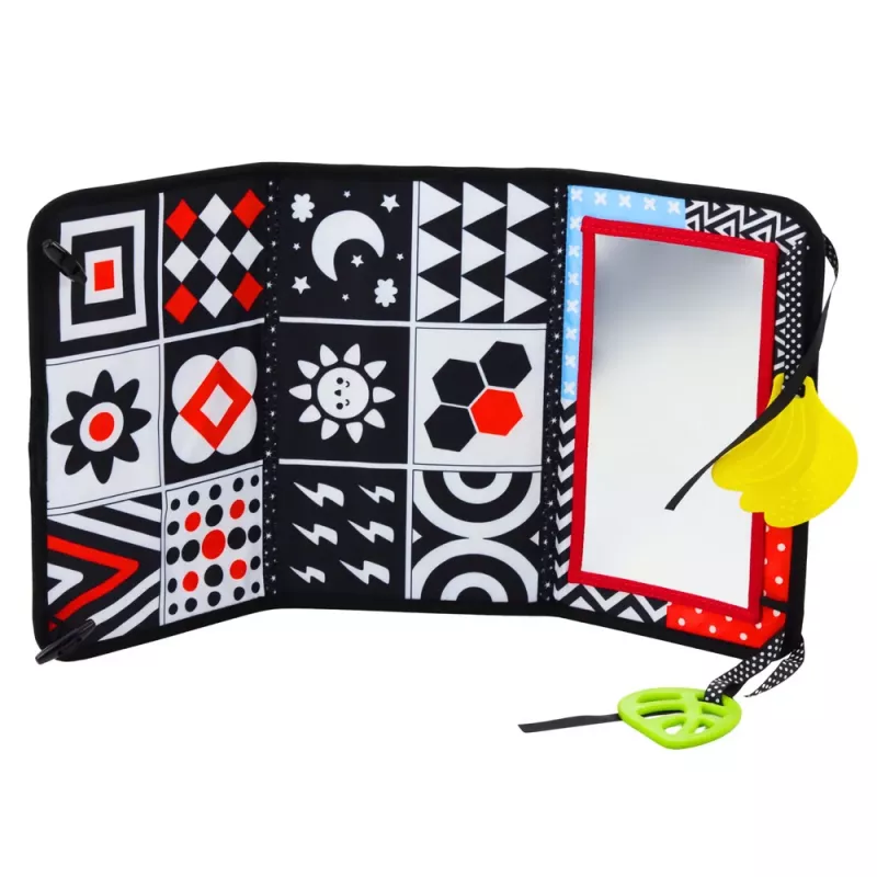 LEAN TOYS Contrast Sensory Educational Mat with Mirror for Babies