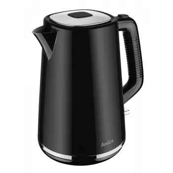 AMICA Kettle 1.7L KF304 - 2200W Stainless Steel Cordless Electric Kettle, Silver/Black