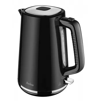 AMICA Kettle 1.7L KF304 - 2200W Stainless Steel Cordless Electric Kettle, Silver/Black