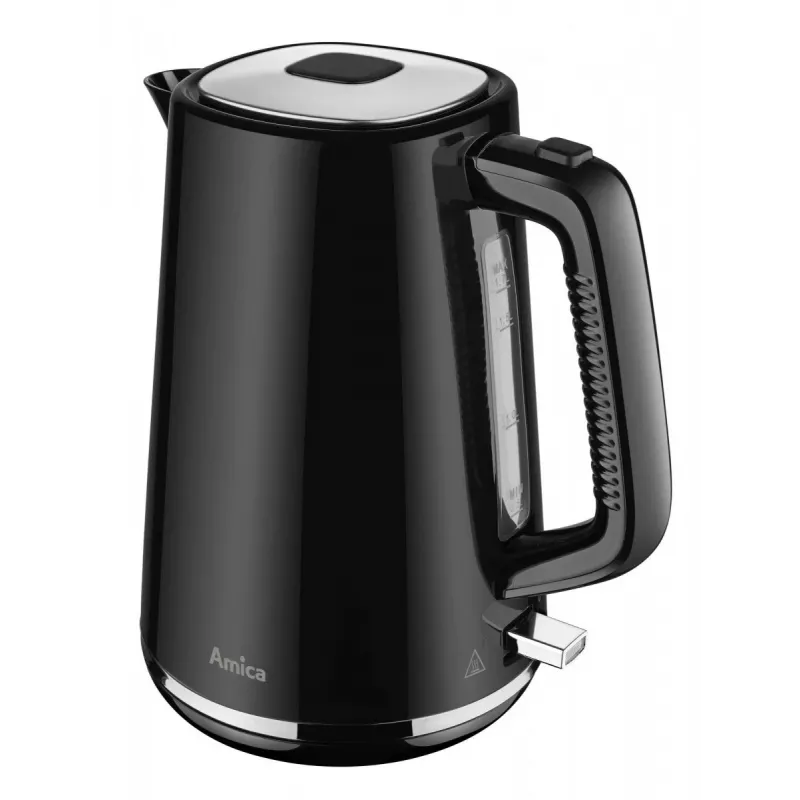 AMICA Kettle 1.7L KF304 - 2200W Stainless Steel Cordless Electric Kettle, Silver/Black