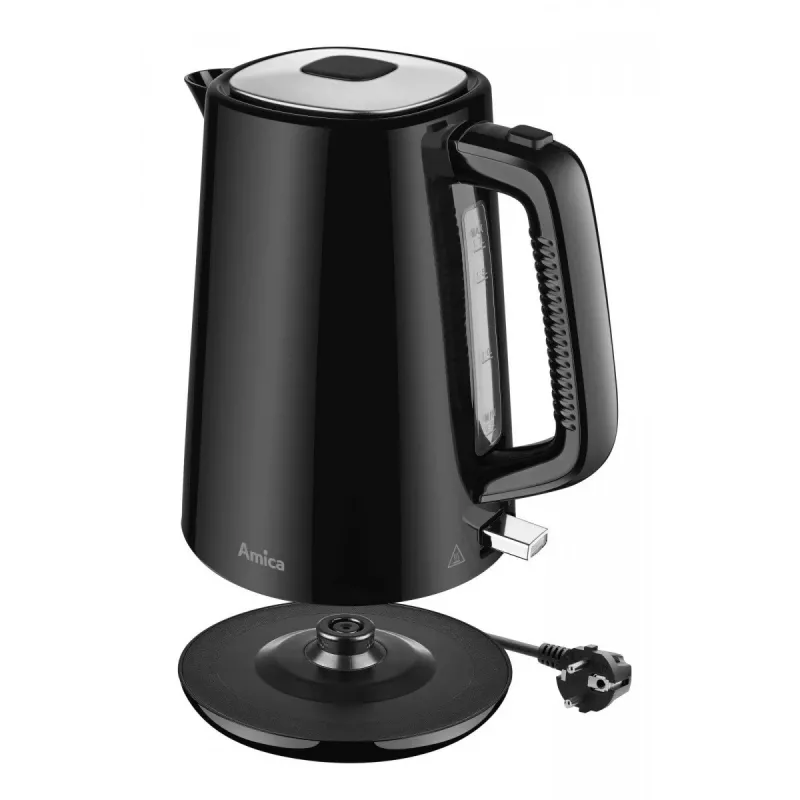 AMICA Kettle 1.7L KF304 - 2200W Stainless Steel Cordless Electric Kettle, Silver/Black