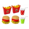 LEAN TOYS Set of Hamburger Fries with Tray | Fast Food Role Play Toy
