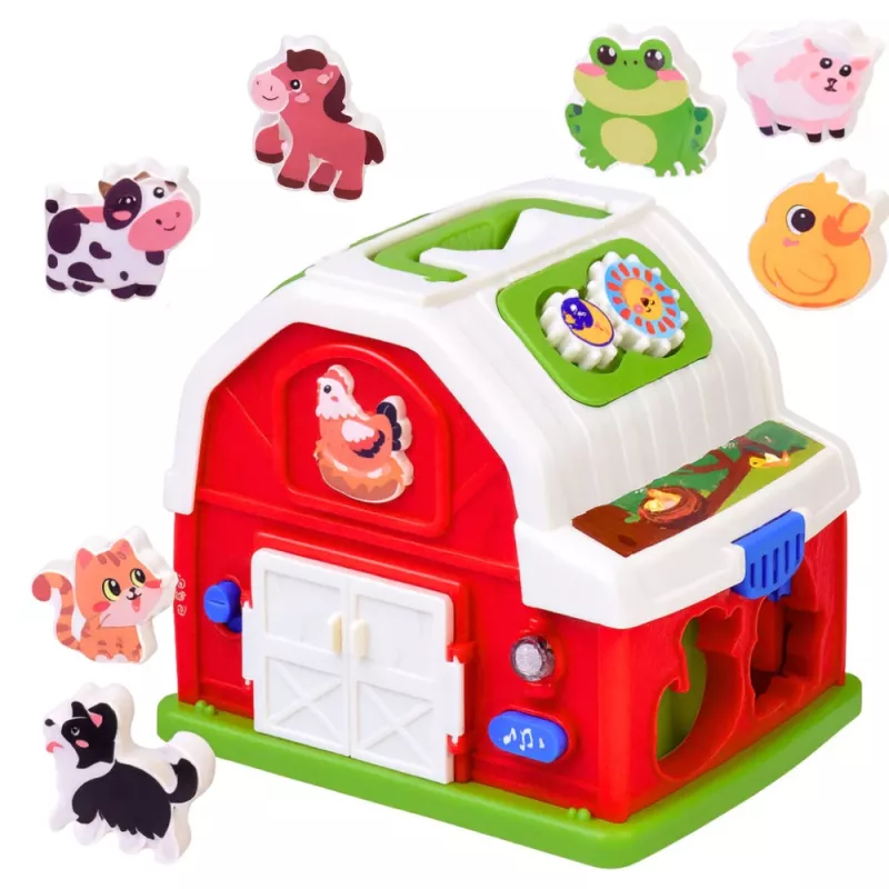 LEAN TOYS Interactive Farmhouse with Music, Animals, Lights and Sounds