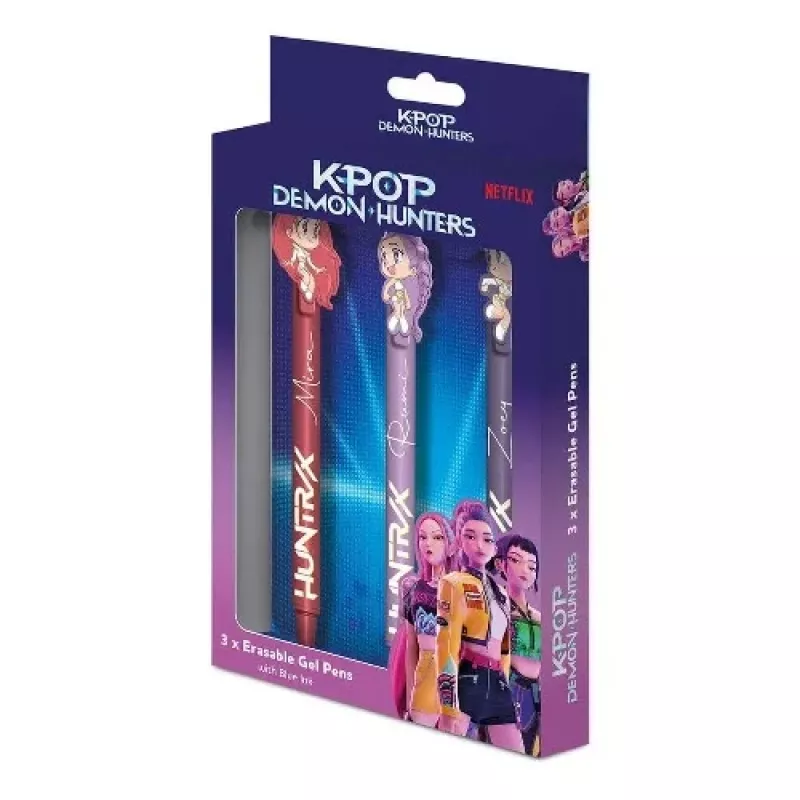 KIDS K-Pop Demon Hunters Gel Pen Set 3-Pack | 0.7mm Assorted Colours