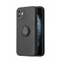 iLike Apple iPhone 13 Pro Silicone Ring Case Black