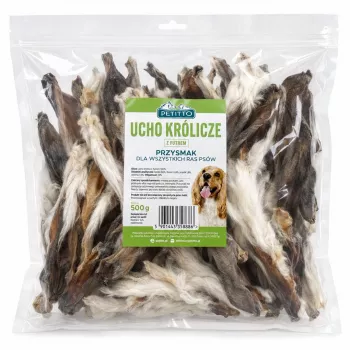 PETITTO Rabbit Ear with Fur Dog Treats, 500 g