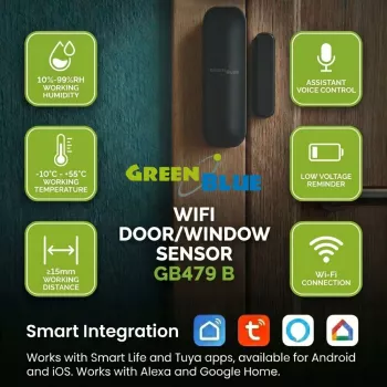 GREENBLUE GB479 B Wireless Wi-Fi Door/Window Sensor - White