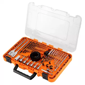 NEO TOOLS 90-Piece Drill Bit and Screwdriver Bit Set with Sockets and Hole Saws