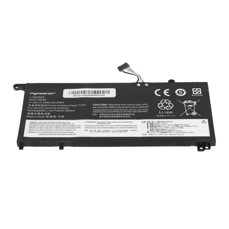 MOVANO Battery L19M3PDA for Lenovo ThinkBook 14 15 G2 G3 G4 G5 IAP ITL ACL ABA - 3000 mAh (35 Wh)