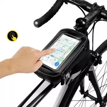 WILDMAN Bike Holder Case M E2 1L Black - Handlebar Phone Bag, Splash-Proof, Touchscreen Compatible, 1L Storage