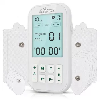 MEDIA-TECH TENS/EMS Massager MT6543 | Dual-Channel Pain Relief & Muscle Stimulator