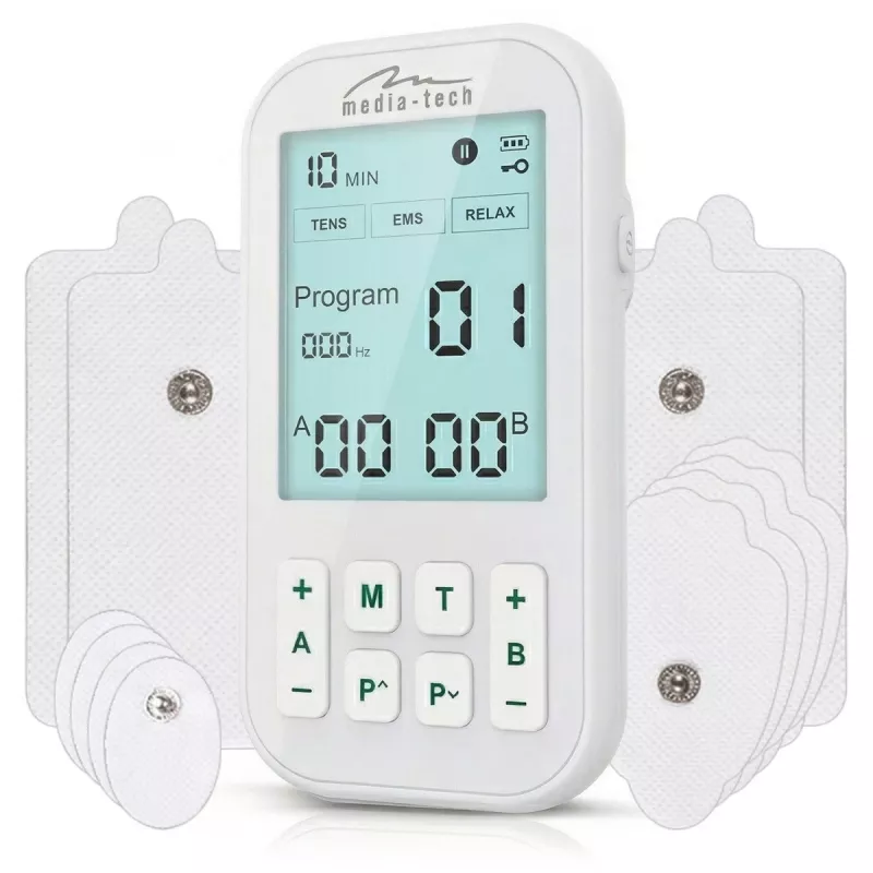 MEDIA-TECH TENS/EMS Massager MT6543 | Dual-Channel Pain Relief & Muscle Stimulator