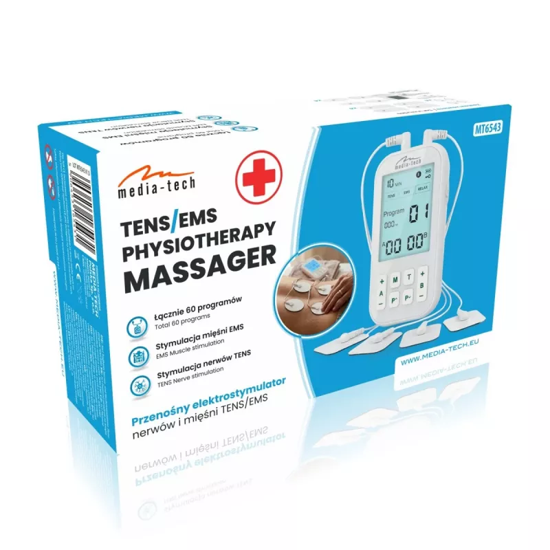 MEDIA-TECH TENS/EMS Massager MT6543 | Dual-Channel Pain Relief & Muscle Stimulator