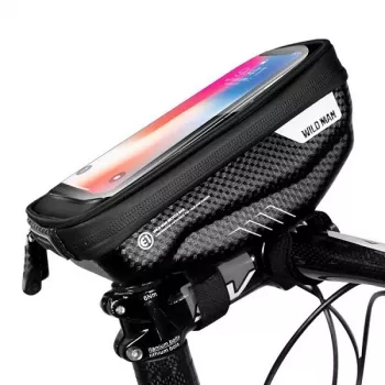 WILDMAN Bike Holder Case S E1 1L Black – Compact Bicycle Frame Bag with Velcro Straps