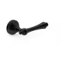 OLIVIA R Lever Door Handle Set, Matte Black, Zinc Alloy, Reversible, Round Rosette, Passage/Privacy, 8x8 mm Spindle