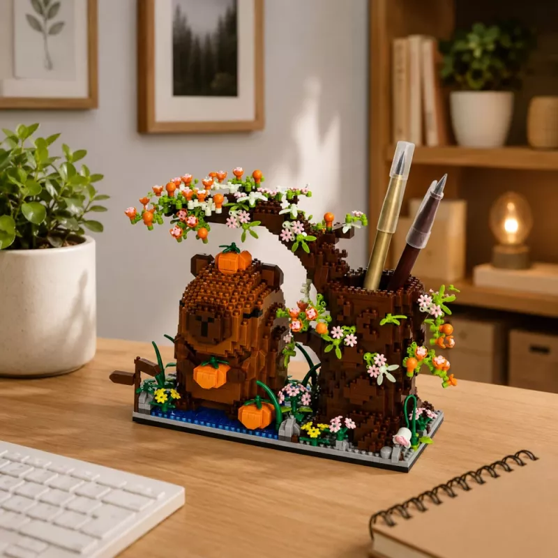 LEAN TOYS Capybara Building Blocks Tree Pen Organizer 1800 pcs