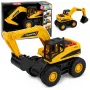 LEAN TOYS Construction Excavator with Moving Bucket, Lights and Sounds - Yellow, 1:32 Scale