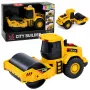 LEAN TOYS Road Roller Construction Vehicle 1:32 Scale Rotating Roller with Lights and Sounds Yellow