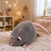 LEAN TOYS Plush Toy Rat with Long Tail, Gray, 40 cm