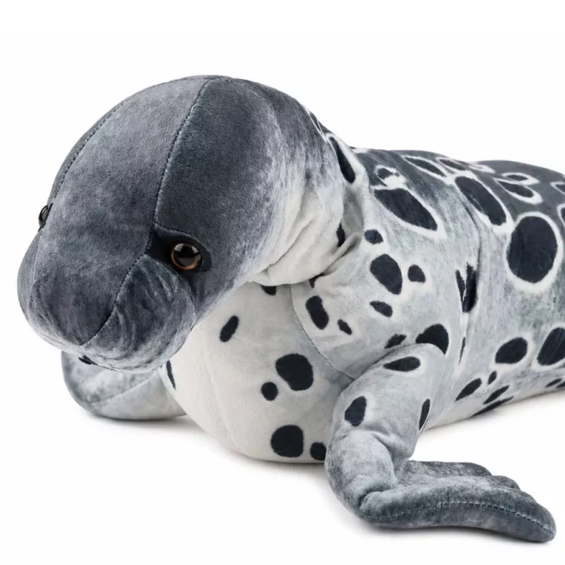LEAN TOYS Realistic Seal Plush Mascot Cuddly Toy, Grey, 50 cm