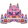 LEAN TOYS Magnetic Construction Blocks Princess Castle Pink 58 pcs.