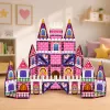 LEAN TOYS Magnetic Construction Blocks Princess Castle Pink 58 pcs.